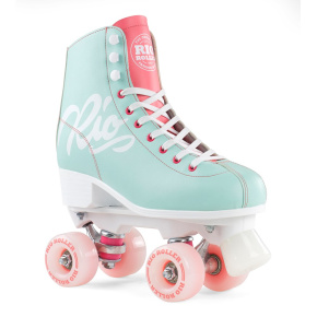 Rio Roller Script Adults Quad Skates - Teal / Coral - UK:9A EU:43 US:M10L11